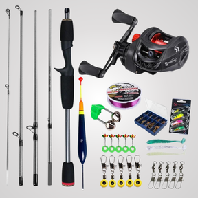 Kit Completo para Pesca (Vara, Carretilha, Iscas e Acessórios)